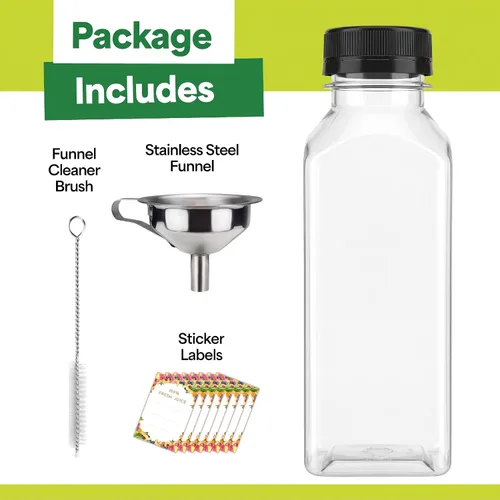 Vista 3 de EconoHome 16oz, paquete de 100 botellas de jugo sin BPA, a prueba de fugas