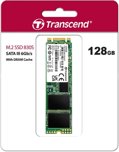 Vista 2 de Transcend MTS830 128GB M.2 2280 SATA III SSD con Dram Cache, hasta 560MB/s, compatible con Ultrabook/Laptop/PC/Desktop, 3D TLC NAND Flash Unidad