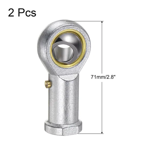 Vista 2 de uxcell PHSB8 - 2 rodamientos de extremo de varilla hembra de 1/2 pulgada y rosca izquierda de 1/2-20, extremos de varilla de junta autolubricantes