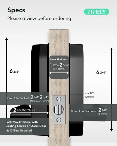 Vista 5 de Cerradura de puerta inteligente con teclado de entrada sin llave con asa y perilla, cerrojo digital para puertas delanteras, dormitorios, oficinas e