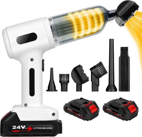 Vista 6 de Aspiradora de coche de alta potencia con batería de 4000 mAh, 25000 PA, potente aspirador y succión 2 en 1, la mejor aspiradora inalámbrica