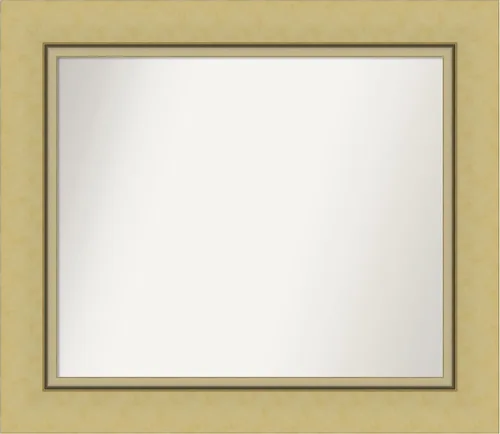Vista 43 de Amanti Art Landon Gold Espejo de baño, espejo de pared o espejo de tocador de baño sobre el fregadero (26.25 x 26.25 pulgadas) Espejo no biselado