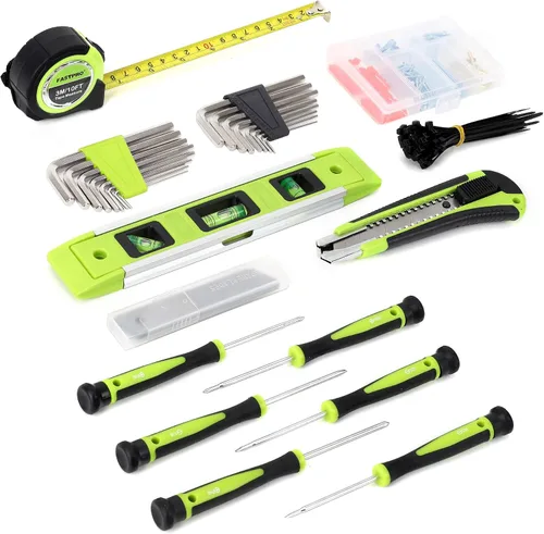 Vista 6 de FASTPRO Juego de herramientas de reparación del hogar de 215 piezas con bolsa de almacenamiento abierta de boca ancha de 12 pulgadas, kit de Verde