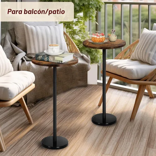 Vista 7 de smusei Paquete de 2 mesas auxiliares redondas pequeñas con base de mármol, mesa de pedestal para espacios pequeños, mesa auxiliar redonda para sala