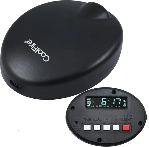 Vista 8 de Coolfire Reloj despertador vibratorio alimentado por baterías, recargable para adultos y adolescentes, reloj despertador agitador de cama