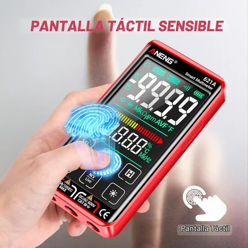 Vista 9 de ANENG Multímetro digital inteligente con pantalla táctil TRMS, rango automático, 9999 conteos, recargable, anti-quemadura, Ohm, Amperio, Voltímetro