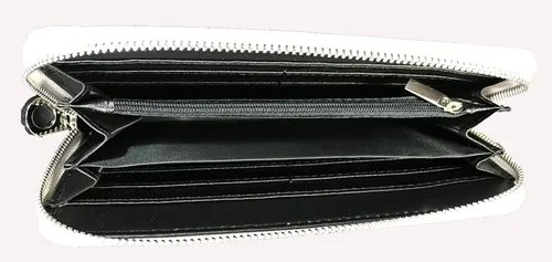 Vista 4 de Cartera con gemas de diamantes de imitación brillantes, plateado, Cartera de diamantes