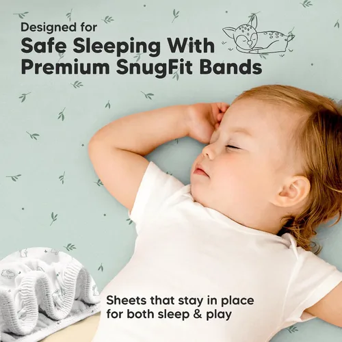 Vista 5 de KeaBabies Paquete de 2 sábanas para cuna pequeñas y 2 sábanas orgánicas para cuna para niños, niñas, sábanas bajeras de jersey, sábanas para cuna