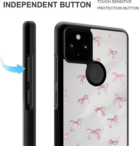 Vista 214 de Compatible con Google Pixel 4A 5G Mobile Case Creative Acrylic Panel trasero Silicona Protección Grip especialmente diseñado para Google Pixel 4A 5G
