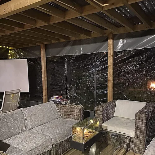 Vista 4 de Panel de lonas transparentes, impermeable, para exteriores, cortinas de PVC resistentes a los rayos UV, resistentes a la intemperie, para patios
