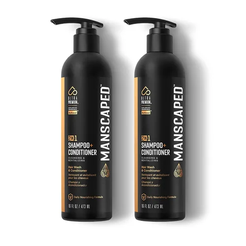 Vista 10 de MANSCAPED® Champú y acondicionador 2 en 1, fórmula UltraPremium infundida con algas marinas, agua de coco, aloe para nutrir e hidratar el cabello