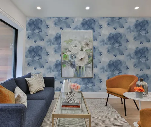 Vista 6 de NextWall Papel tapiz de acuarela con diseño de girasol