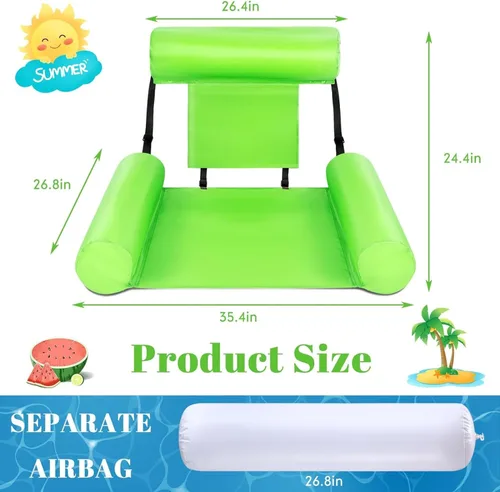 Vista 2 de Blueweenly Paquete de 4 flotadores de piscina para adultos, hamaca inflable, silla de descanso para piscina, playa, fiesta, lago, verano