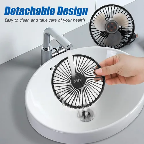 Vista 5 de Roykaw Ventilador de carrito de golf, entrada USB portátil compatible con EZGO Club Car Yamaha, 3 ajustes de velocidad, rotación de 360 grados