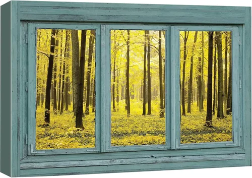 Vista 56 de Cuadro decorativo con diseño de ventana moderna blanca con vista, de la marca Wall26®