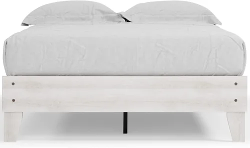Vista 10 de Signature Design by Ashley - Base de cama con plataforma de granja casual Shawburn, tamaño matrimonial, cal desgastada