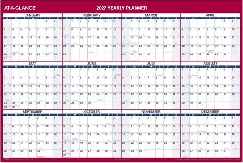 Vista 8 de AT-A-GLANCE Calendario borrable 2026, planificador de pared de borrado en seco, 12 x 16 pulgadas, pequeño, vertical-horizontal, reversible, compacto