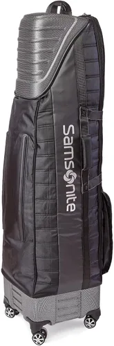 Vista 5 de Samsonite Bolsa de viaje de golf The Protector Hardside and Softisde con ruedas de tiburón, exterior impermeable, color negro