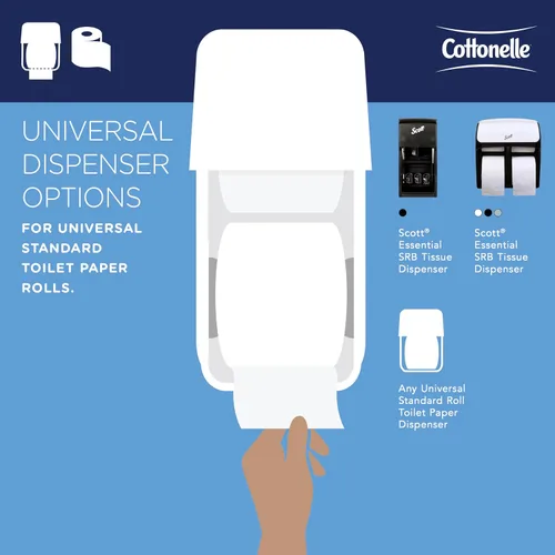 Vista 8 de Rollo de papel higiénico Kimberly-Clark Kleenex Cottonelle 17713, L, Blanco, 20