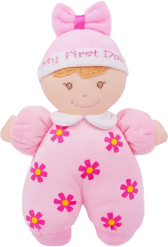 Vista 6 de June Garden 9" Mi primera muñeca Ava - Muñeca de bebé de felpa suave - Vestido rojo