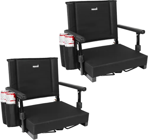 Vista 8 de Asientos acolchados para estadio con respaldo y cojín, silla plegable portátil, asientos plegables para estadio para fútbol, campamento, conciertos