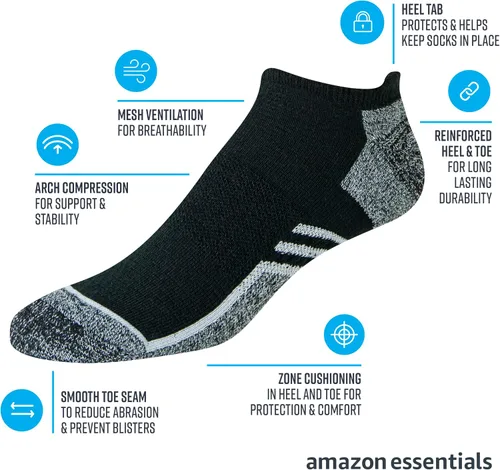 Vista 2 de Tienda Essentials Calcetines deportivos con pestañas para hombre Performance Zone Cushion