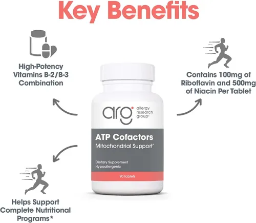 Vista 5 de Optimox ARG ATP Cofactors - 100 mg de riboflavina y 500 mg de niacina - Soporte mitocondrial - énfasis de magnesio - 90 porciones - 90