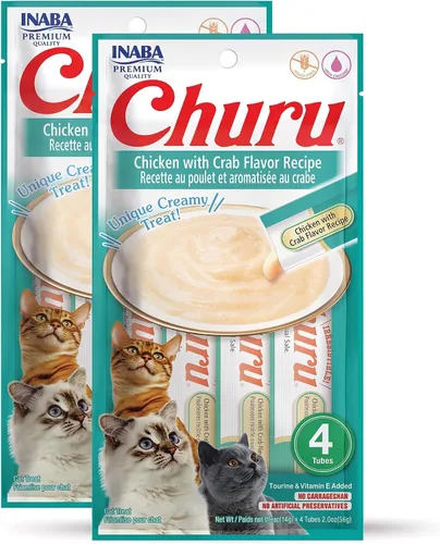 Vista 10 de INABA - Golosinas Churu para gatos, puré cremoso para gatos, sin cereales, que se puede lamer y exprimir / suplemento con vitamina E y taurina, 0.5