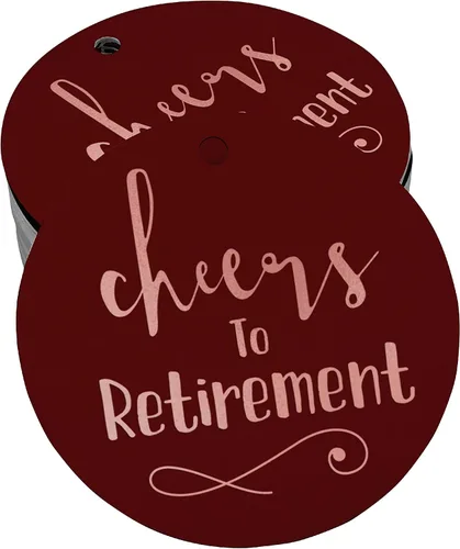 Vista 59 de Etiquetas de papel para colgar con texto en inglés "Cheers to Retirement Wall" (50 unidades)