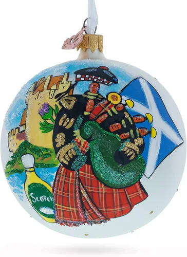 Vista 6 de Escocia, Gran Bretaña Bola de cristal Adorno de Navidad 4 pulgadas