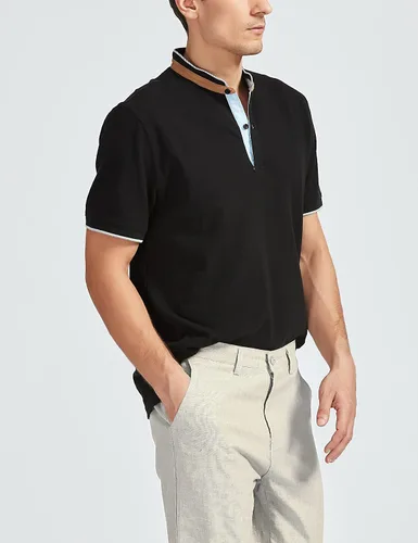 Vista 5 de GAVIN BLEU Polo de manga corta con cuello en V para hombre
