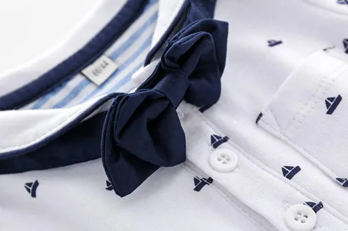 Vista 4 de Conjunto de pantalones cortos azules para bebé, trajes formales para bebés