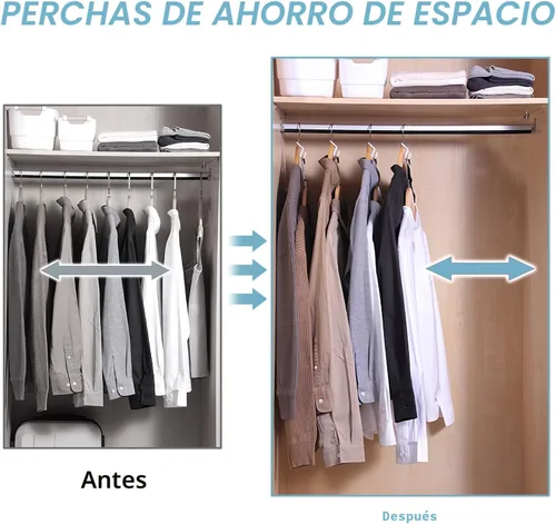 Vista 3 de 100 piezas de colgador de ahorro de espacio – Conector de suspensión de ropa que ahorra espacio con ganchos apilables y conexión en cascada