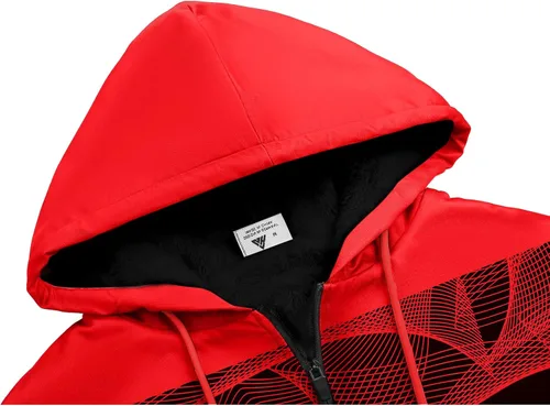 Vista 6 de SCODI - Sudaderas con capucha para hombre, sudadera de forro polar pesado, cremallera completa, forro de sherpa grueso