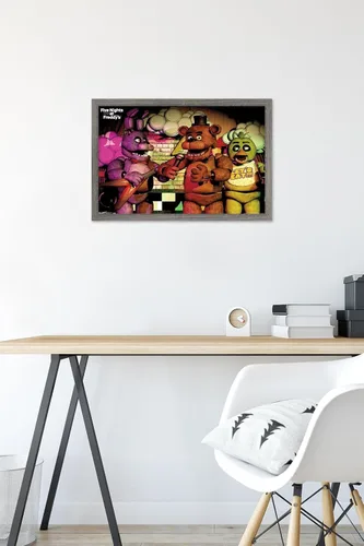 Vista 6 de Trends International Five Nights at Freddy's - Póster de pared de banda, 14.725 x 22.375 pulgadas, versión enmarcada de madera de granero