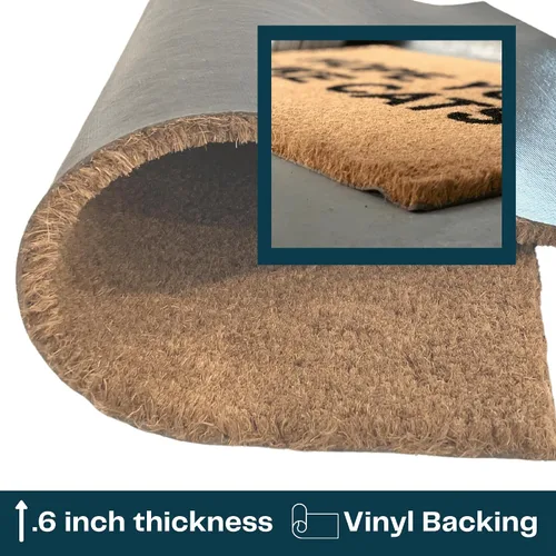 Vista 4 de Nickel Designs Christmas Doormat, Heavy Duty Natural Coir Fibers, UV Resistant, Winter Front Porch Decor, Christmas Theme (Standard 18x30 inches)