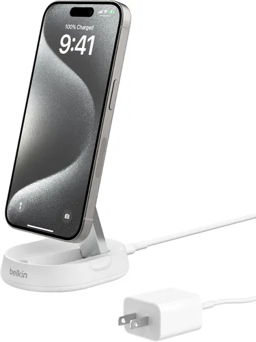 Vista 10 de Belkin Soporte de carga inalámbrico magnético Qi2 15W, cargador convertible Negro