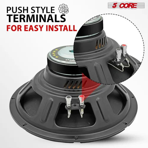 Vista 5 de 5 CORE Altavoz de 12 pulgadas de audio para coche 200W Componente de repuesto Controlador 4Ohm 30 Oz Imán 2 "Sistema de altavoces de bobina de voz