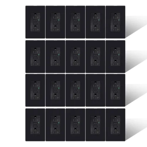 Vista 72 de Greencycle Toma GFCI de 15 amperios con puertos USB C y USB A, 1 unidad de toma eléctrica GFCI de prueba automática con USB, con indicador LED