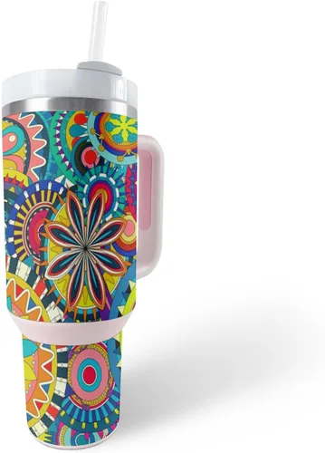 Vista 12 de MightySkins Skin - Vaso de vinilo compatible con Stanley The Quencher H2.0 FlowState de 40 onzas, diseño de mármol de albaricoque, protectora