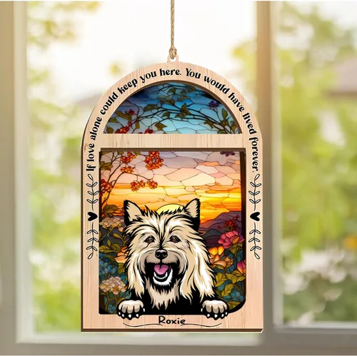 Vista 115 de LOVELYPOD Adorno de Navidad personalizado de sabueso afgano, atrapasoles con nombre, regalos de pérdida de mascotas, regalos para amantes