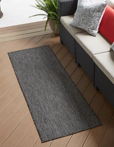 Vista 16 de Unique Loom Collection - Alfombra casual de transición sólida jaspeada para interiores y exteriores