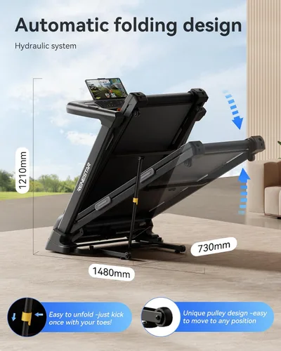 Vista 7 de Renestar Cintas de correr para el hogar, caminadora con inclinación automática, cintas de correr plegables para correr y caminar, capacidad
