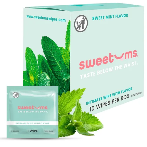 Vista 9 de Toallitas femeninas Sweetums para mujeres, envueltas individualmente - Toallitas íntimas con sabor y pH equilibrado - Paquete de 10 (cereza)