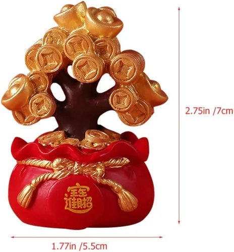 Vista 7 de 3 figuras de conejo del zodiaco chino en miniatura, estatuas de conejo, año de conejo, Fengshui, árbol de dinero, adorno para Año Nuevo, hogar