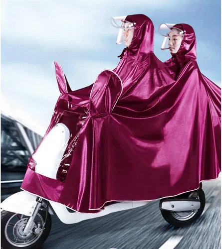 Vista 2 de Chubasquero, impermeable para bicicleta eléctrica, impermeable para ciclismo, poncho de lluvia unisex, poncho impermeable para exteriores