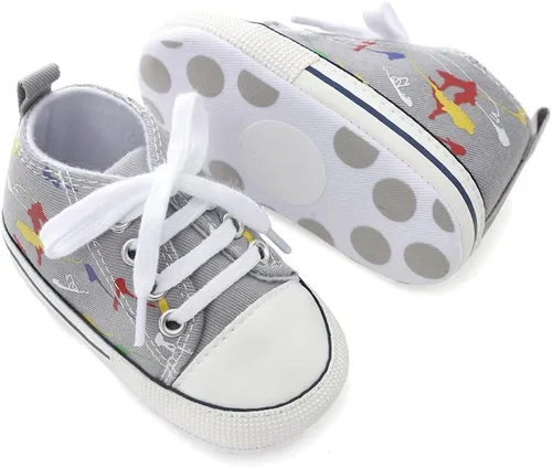 Vista 2 de Zapatos de lona suave unisex para bebés, niños y niñas, tenis antideslizantes ligeros para bebés recién nacidos