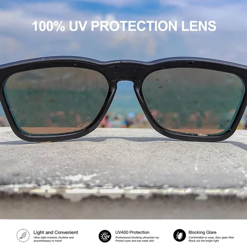 Vista 6 de OHO 1080PCamera - Lentes inteligentes Bluetooth con Bluetooth, grabación de video manos libres, protección UV, resistentes al sudor, ligeros, unisex