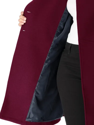 Vista 6 de Agnes Orinda Abrigo de talla grande para mujer, con cuello Peter Pan, doble botonadura para otoño e invierno Peacoat