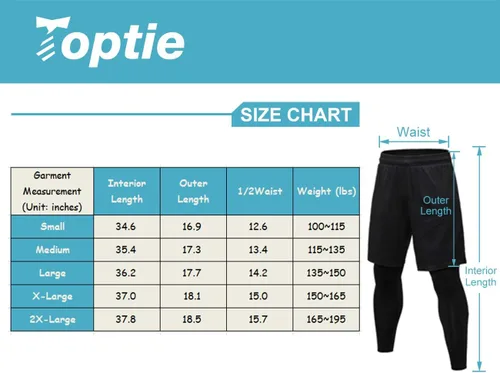 Vista 3 de TOPTIE - Pantalones cortos activos para correr 2 en 1 para hombre, mallas de baloncesto